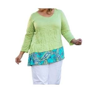 NEW ON THE PLUS SIDE round neck 3/4 sleeve kristi tunic - plus size in margarita